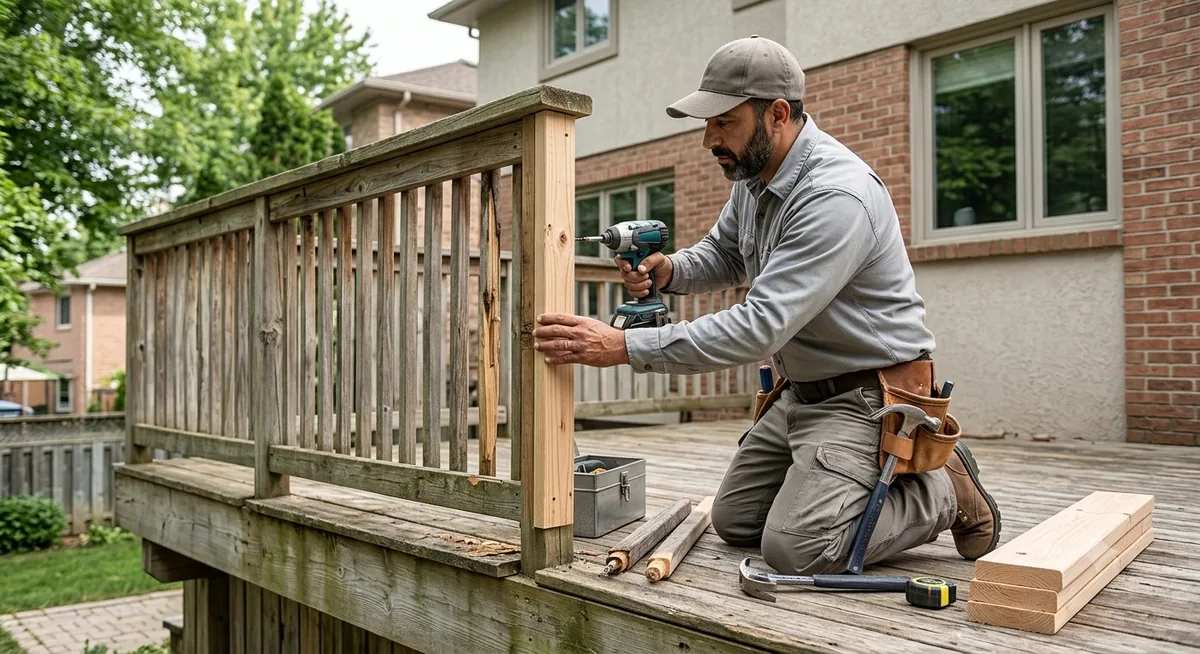 Deck railing repair and post replacement in Jacksonville FL