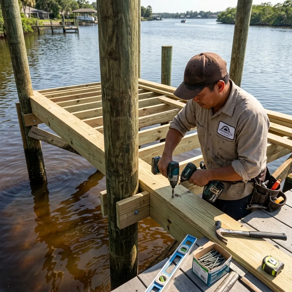 Dock building on the St. Johns River in Jacksonville FL